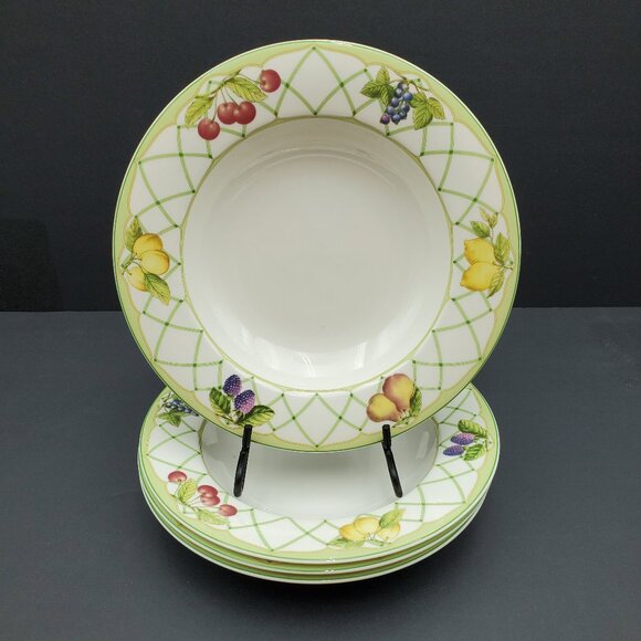 Mikasa Fruit Rapture Rim Soup Bowls Mikasa Optima Rimmed Pasta Salad Bowls - Picture 1 of 7